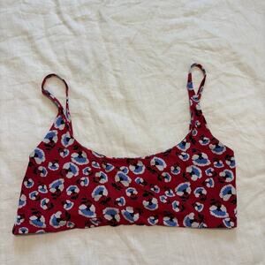 Dippin Daisy Red Flower Floral Bikini top Large
